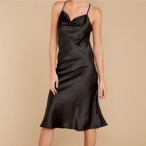 NWT | She + Sky | Black silky midi dress